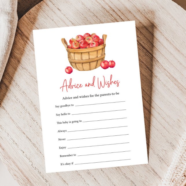 Papier Fall Apple Basket Shower Advice and Wishes Game (Apple Baby Shower Game)