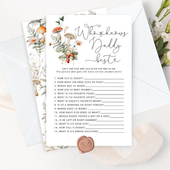 Papier Fall Champhroom Qui connaît papa meilleur baby sho (Créateur téléchargé)