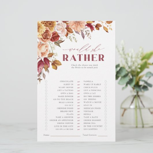 Papier Fall in Love Fête des mariées Game Voudrait-elle m (Debout devant)