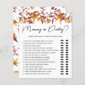 Papier Fall in Love Mommy or Daddy Baby shower Game (Devant / Derrière)