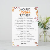 Papier Fall Leaves Customisable Would She Rather Game (Debout devant)