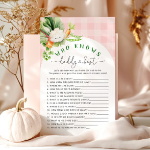 Papier Fall rose Qui connaît papa meilleur jeu de baby sh