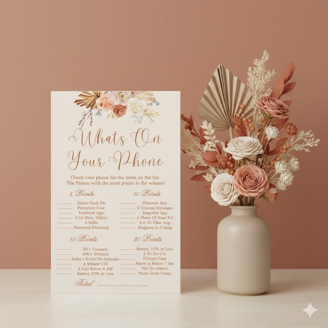 Papier Fall Rustic  What's On Your Phone Bridal Game (Créateur téléchargé)