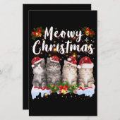 Papier Famille Cat Meowy Correspondant Pajamas de Noël Pè (Devant / Derrière)