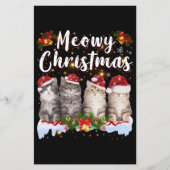 Papier Famille Cat Meowy Correspondant Pajamas de Noël Pè (Devant)