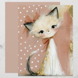 Papier Famille de chats Duo Rose Terracotta