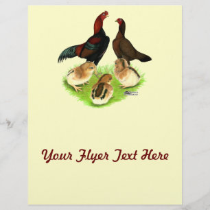 Papier Famille de poulets Aseel Black Red