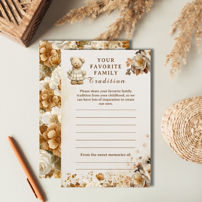 Papier Famille Tradition Baby shower Jeu Rustique Teddy (Créateur téléchargé)