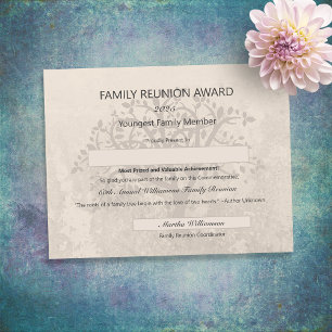 Papier Family Reunion Award le plus jeune