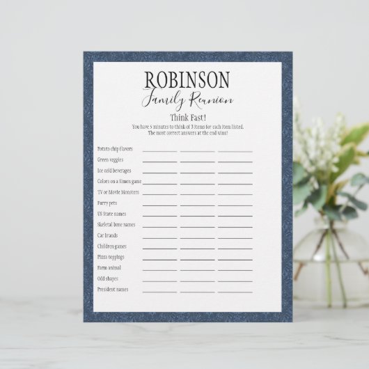 Papier Family Reunion Think Fast Game (Debout devant)