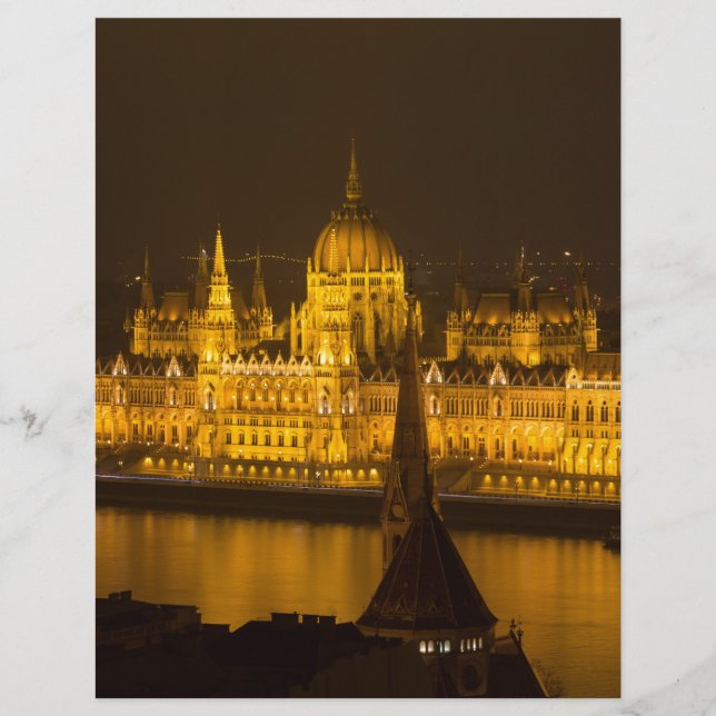 Papier Famine Parliament Budapest by night (Devant)
