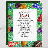 Papier Fan de football thème anniversaire invitations fêt (Devant / Derrière)