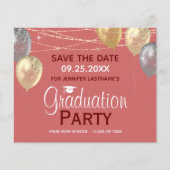 Papier Fancy Graduation Party Enregistrer la date Invitat (Devant)