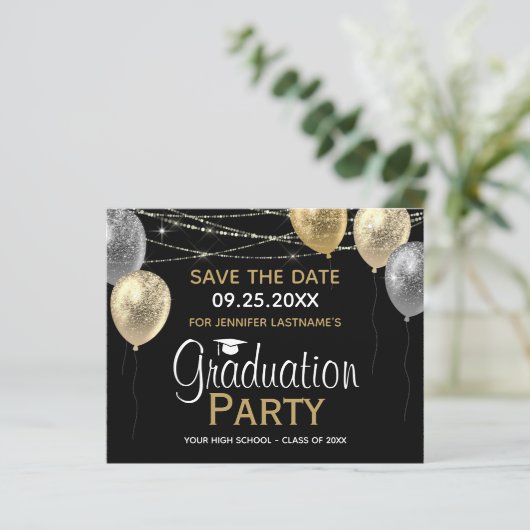 Papier Fancy Graduation Party Enregistrer la date Invitat (Debout devant)