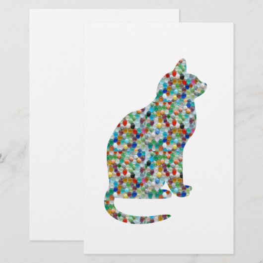 Papier FANCY Jewel n Stones Studed CAT - Animaux de compa (Devant / Derrière)