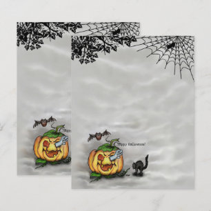 Papier Fantôme, Chat, Chat et Citrouille, Bonne Halloween
