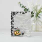 Papier Fantôme, Chat, Chat et Citrouille, Bonne Halloween (Debout devant)