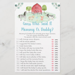 Papier Farm Green Devine Qui A Dit Que C'Est Baby shower