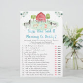 Papier Farm Green Devine Qui A Dit Que C'Est Baby shower (Debout devant)