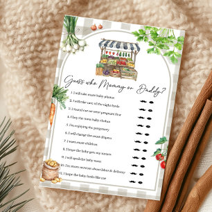 Papier Farmers Market Localement Cultivé Baby Devinez Qui