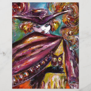 Papier FAUST / Masque mystérieux avec tricorne et hibou