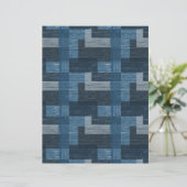 Papier Faux Denim/Coeurs double face (Debout devant)