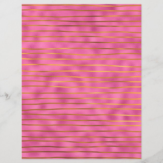 Papier Faux Foil, rose et or (Devant)
