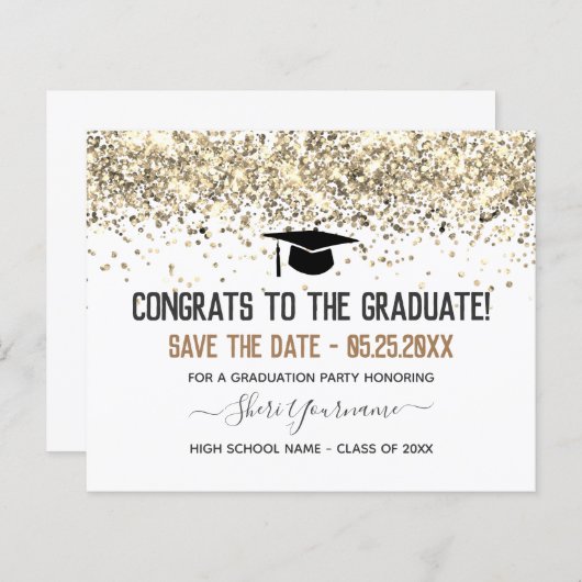 Papier Faux Parties scintillant Graduation Party Enregist (Devant / Derrière)