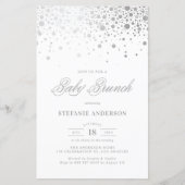 Papier Faux Silver Foil Confetti Baby Brunch Invitation (Devant)