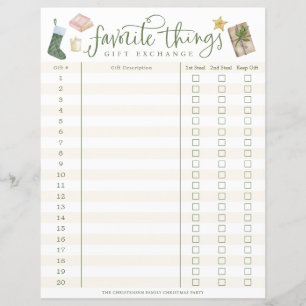 Papier Favorite Things Gift Exchange Tracker #1-20