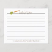 Papier Fée de dent sucrée - Dessert Recette Card (Dos)