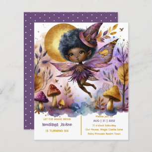 Papier Fée noire Anniversaire Fairycore Purple Gold