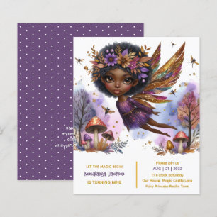 Papier Fée noire Anniversaire Fairycore Violet Or 