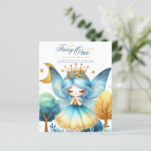 Papier Fée Princesse 1er Anniversaire ou MODIFIER L'ÂGE T (Debout devant)