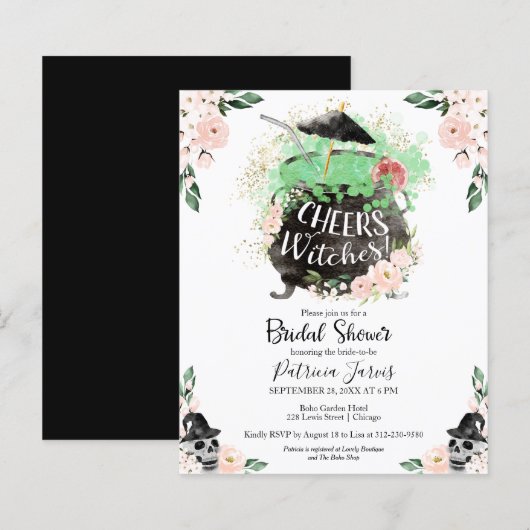 Papier Félicitations Sorcières Budget Invitations de Réce (Devant / Derrière)