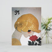 PAPIER FEMME AVEC MONOGRAMME ROSE ROUGE (Debout devant)