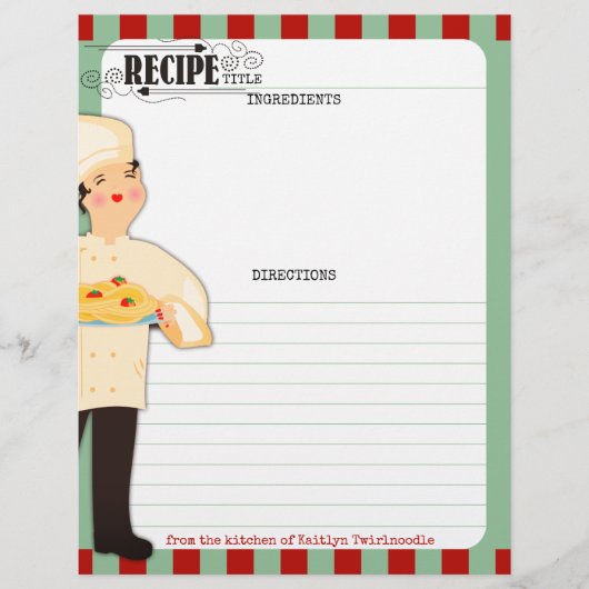 Papier Femme chef pâtes recettes de cuisine italienne en- (Devant)