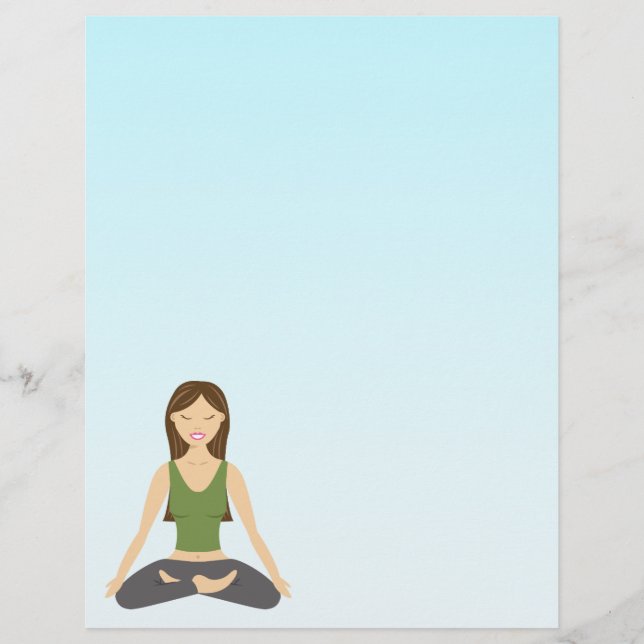 Papier Femme de yoga en posture de lotus (Devant)