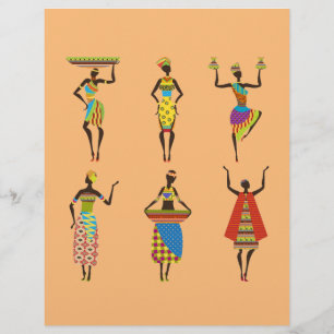 Papier Femmes d'art tribal africaine mode ethnique coloré