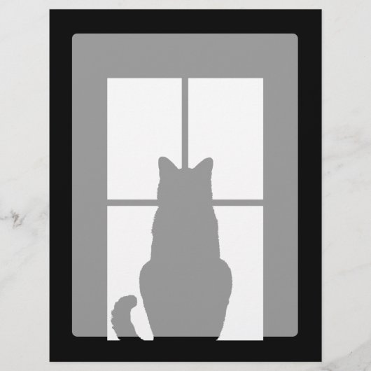 Papier Fenêtre Chat noir Cliquez pour Customiser une déco (Devant)