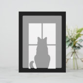 Papier Fenêtre Chat noir Cliquez pour Customiser une déco (Debout devant)