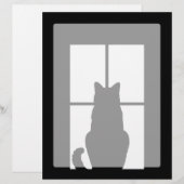 Papier Fenêtre Chat noir Cliquez pour Customiser une déco (Devant / Derrière)