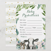 Papier Ferme Animal de verdure Garçon Baby Prédictions (Devant / Derrière)