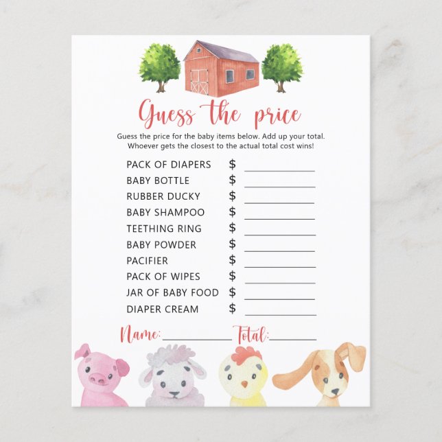 Papier Ferme - Devinez le prix ! Jeu (Devant)