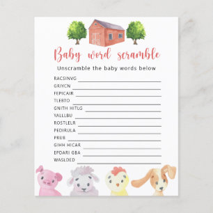 Papier Ferme - Jeu de mots mêlés pour bébé