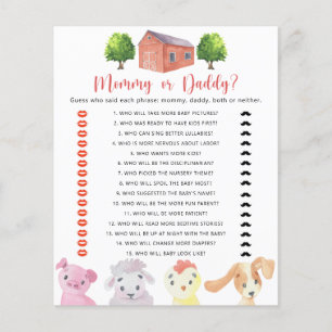 Papier Ferme - jeu pour baby shower maman ou papa