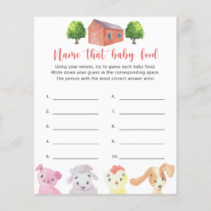 Papier Ferme - Nom de bébé Alimentation jeu de douche