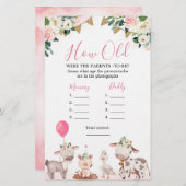 Papier Ferme Rose Fille Quel Âge Les Parents (Devant / Derrière)