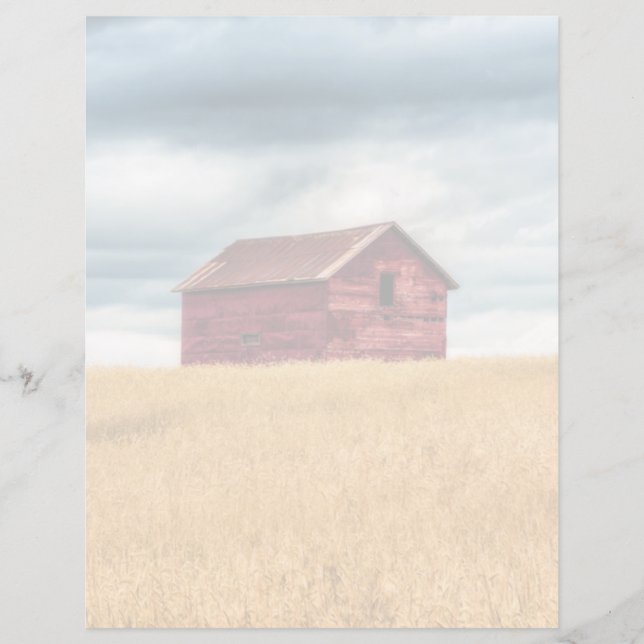 Papier Fermes | Vielle grange rouge (Devant)