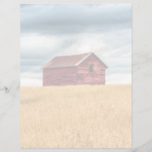 Papier Fermes Vielle grange rouge